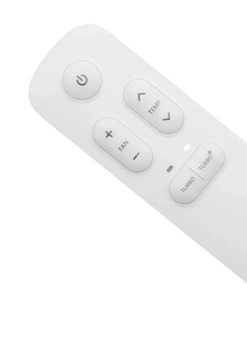 Optimist AC remote with minimal buttons